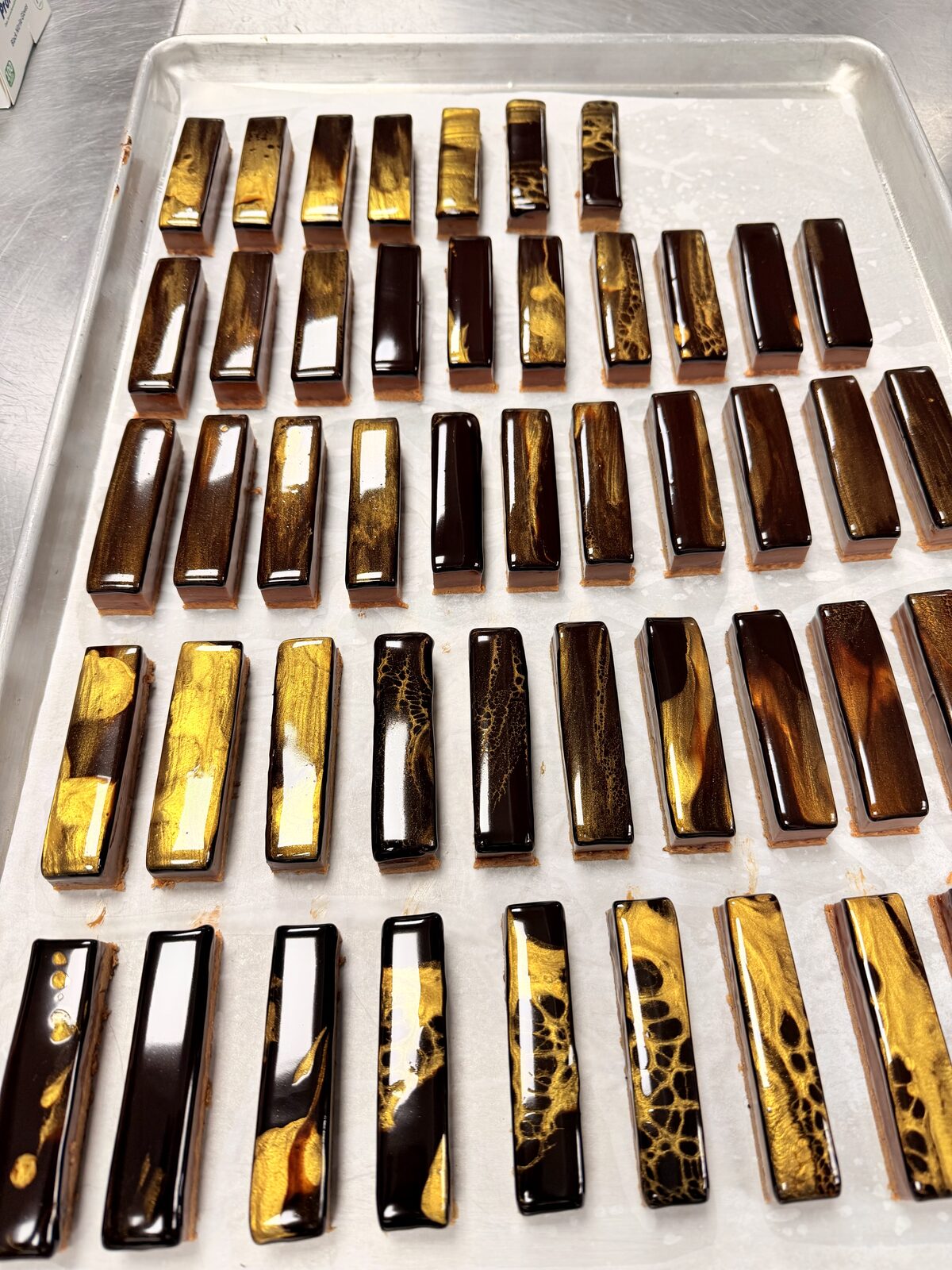 Batch of Marbled Mirror Glaze Bars