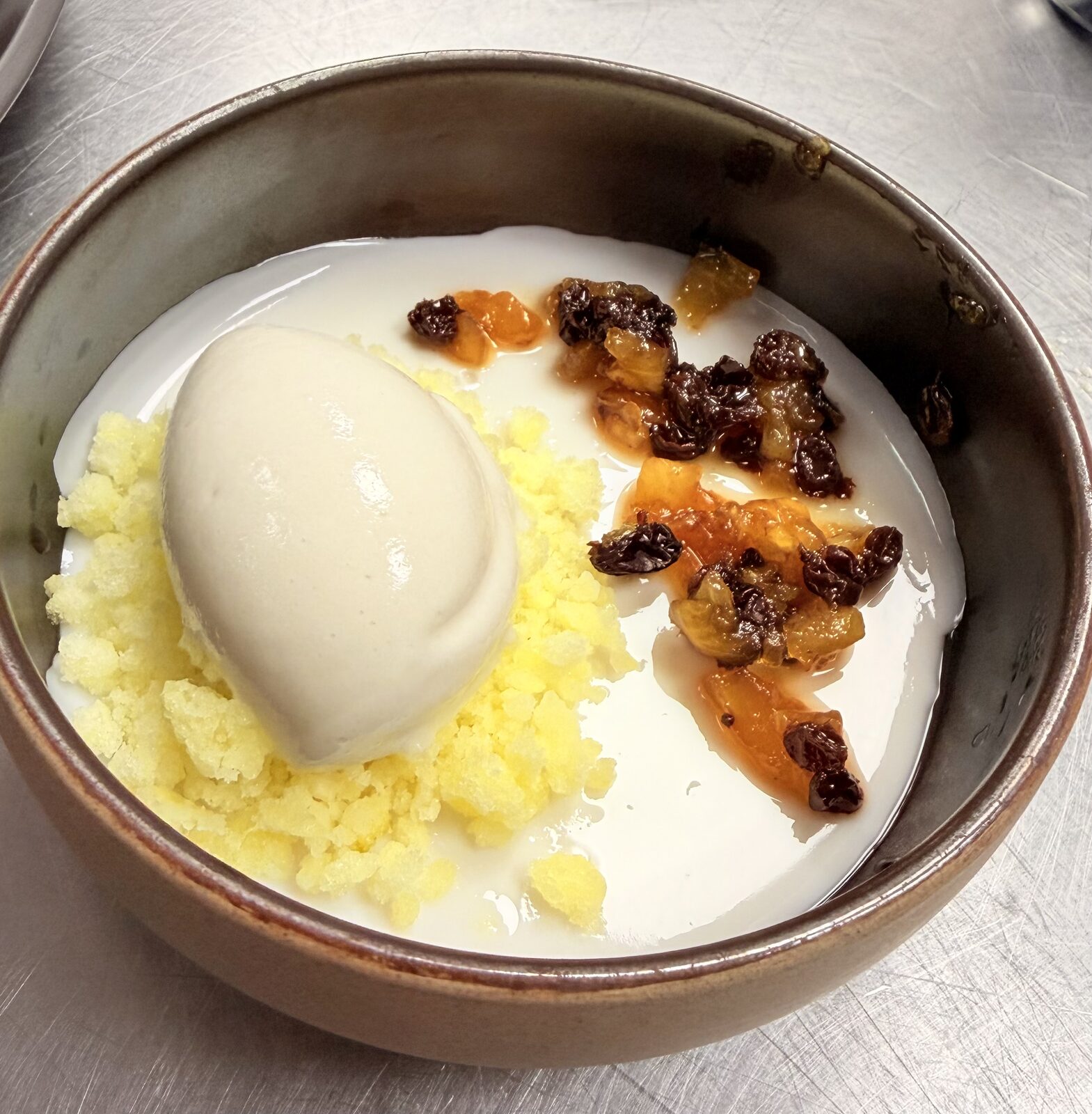 Panna Cotta with Rum Raisin and Sweet Corn