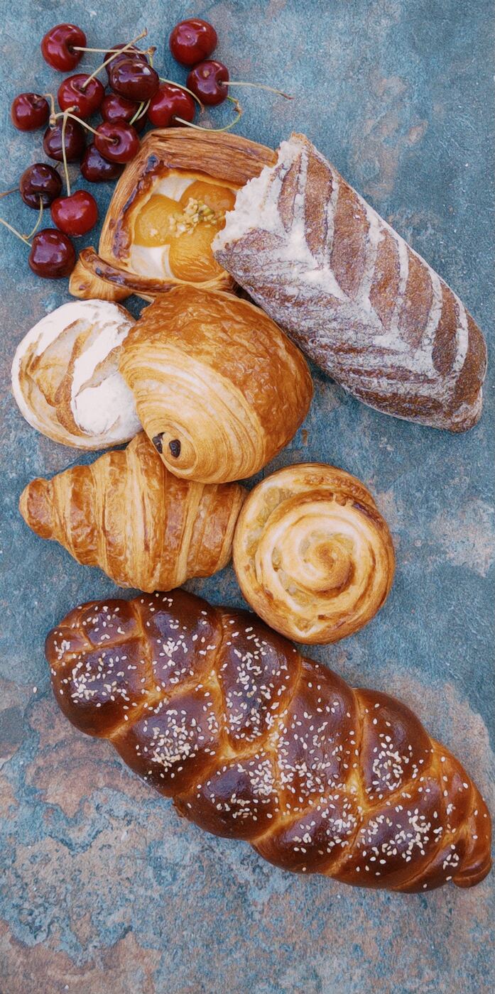 Viennoiserie flat lay